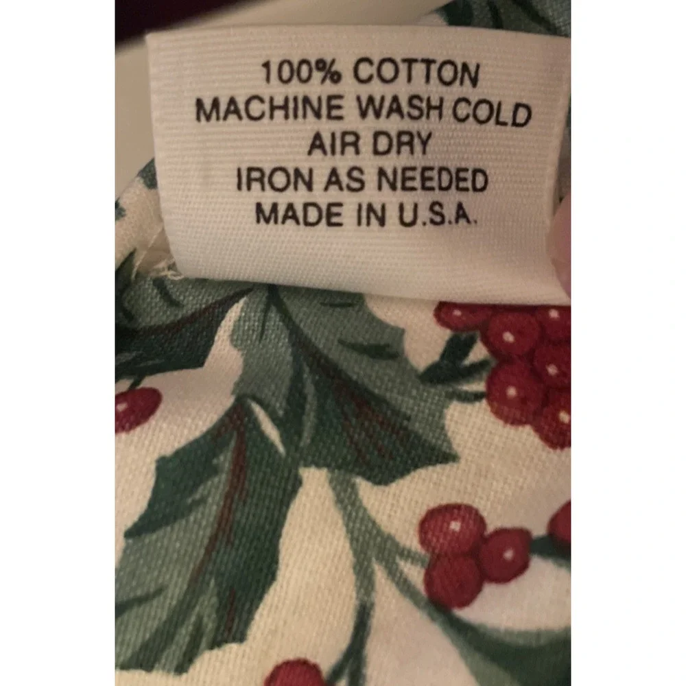Longaberger Traditional Liner For Tea Basket Holly T Fabric Retired New 270067